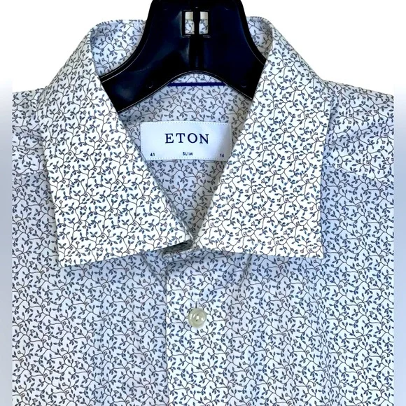 NWT ETON CONTEMPORARY-FIT MINI FLORAL PRINT SHIRT - Picture 2 of 9